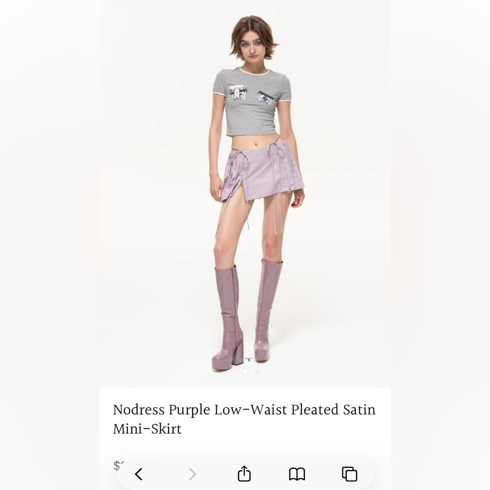 Nodress Purple pleated skirt - Picture 3 of 4